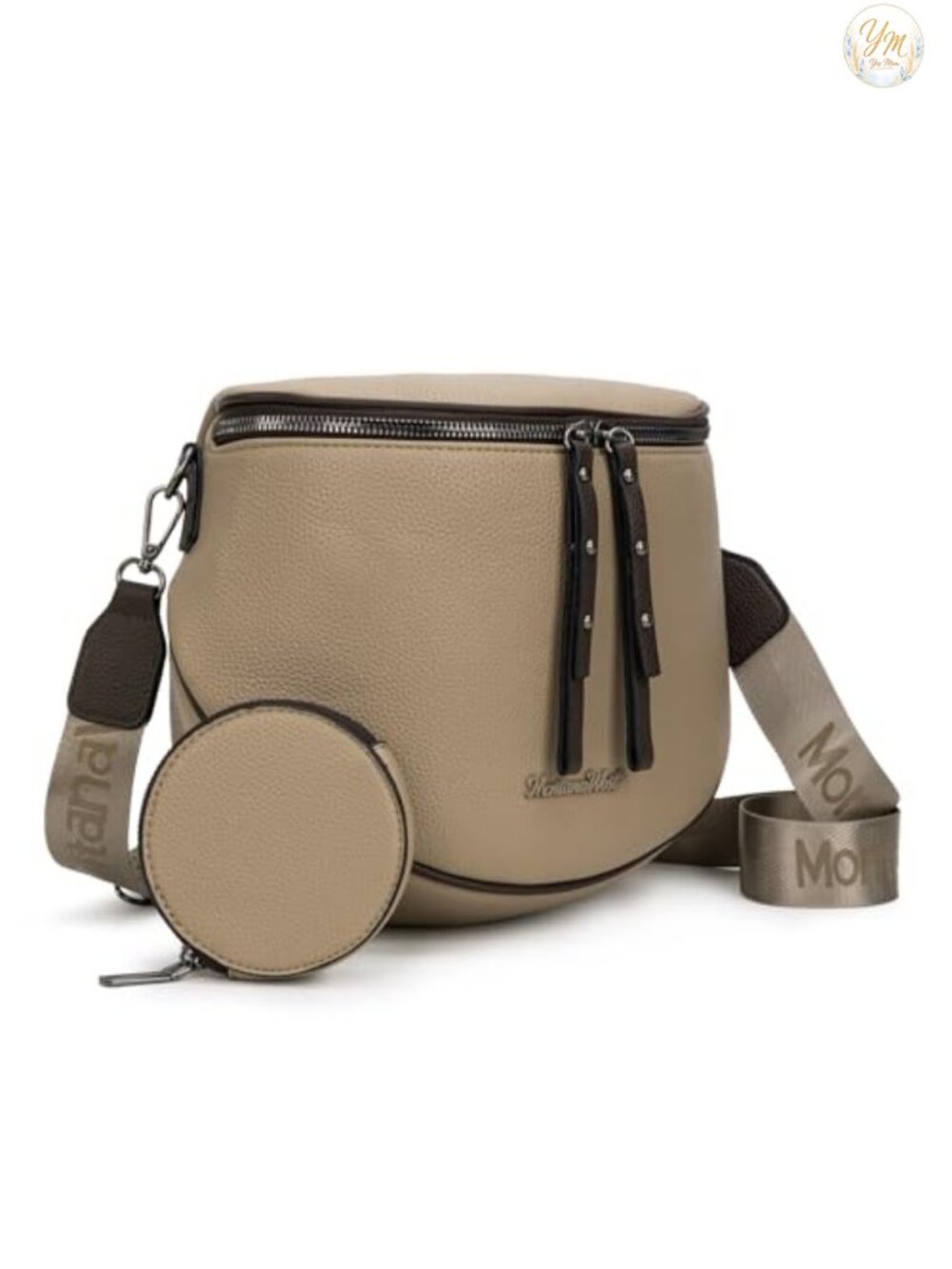 Vegan Leather Crossbody Sling Bag with Coin Purse Hands-Free